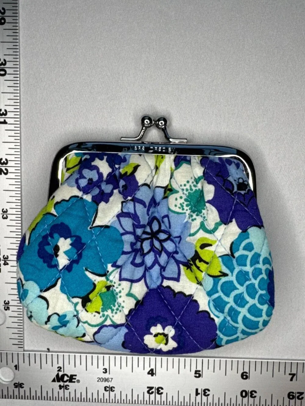 Vera Bradley Kiss Coin Purse in Rhythm and Blues Pattern